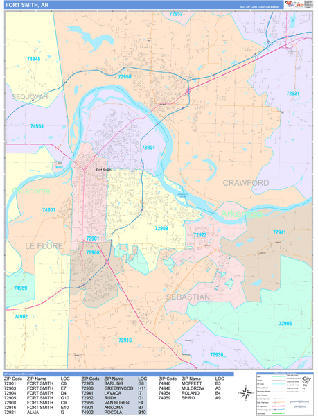 Fort Smith City Map Book Color Cast Style